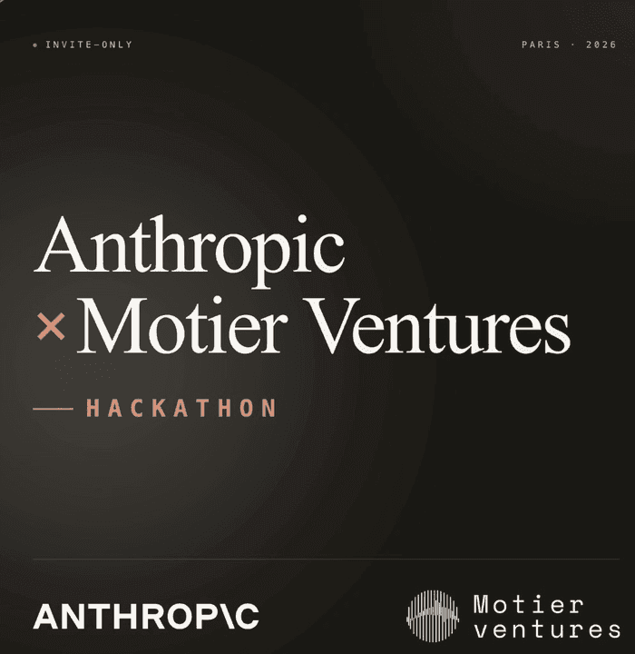 Affiche du hackathon Anthropic x Motier Ventures, Paris 2026