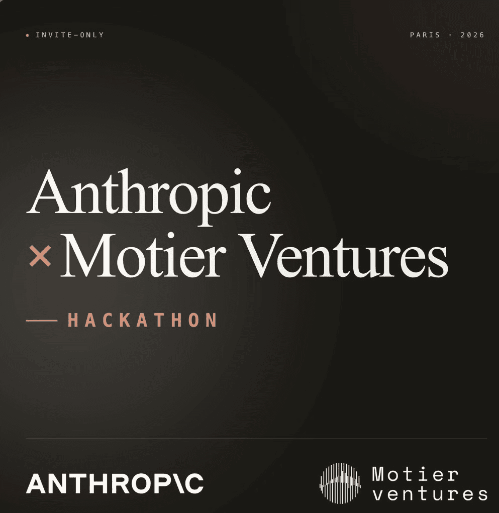 Affiche du hackathon Anthropic x Motier Ventures, Paris 2026